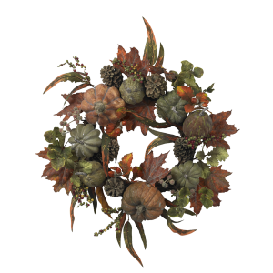 Nearly Natural 4902 24 Inch Pumpkin And Gourd Wreath
