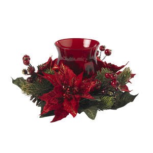 Nearly Natural 4920 Poinsettia And Berry Candelabrum
