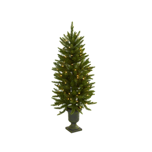 Nearly Natural 5369 4 Ft Christmas Tree With Urn And Clear Lights
