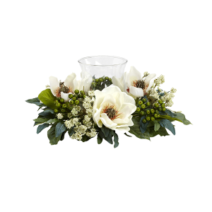 Nearly Naturals 4794 Magnolia Candelabrum Silk Flower Arrangement
