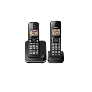 Panasonic KX-TGC352B Expandable Cordless Phone with Amber Backlit Display  2 Handsets
