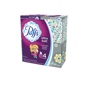 Procter & Gamble PGC35295 Puffs Ultra Soft Facial Tissue 2 Ply 56 Sheets 4 Boxes Per Pack 6 Packs/Carton