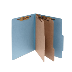ACCO ACC16026 Pressboard Classification Folders 2 Dividers Legal Size Sky Blue 10/Box