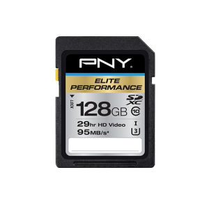 PNY P-SDX128U395-GE Elite 128 GB Class 10/UHS-I (U3) SDXC Memory Card