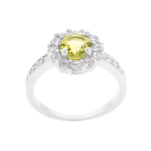Icon Bijoux R08347R-C61-05 Bella Birthstone Engagement Ring In Yellow