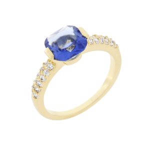 Icon Bijoux R08349G-C21-05 Light Purple Cushion Cut Cubic Zirconia Engagement Ring