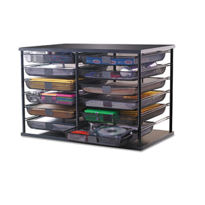 Rubbermaid 1735746 12 Compartment Organizer with Mesh Drawers Black