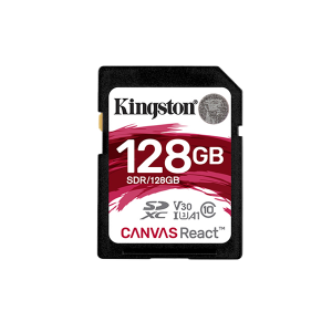 Kingston Canvas React SDR/128GB UHS-I SDXC Memory Card