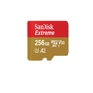 SanDisk SDSQXA1-256G-GN6MA 256GB Extreme microSDXC UHS-I/U3 A2 Memory Card with Adapter  Speed Up to 160MB/s