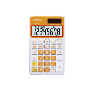 Casio SL300VCOESIH Solar Wallet Calculator with 8 Digit Display Orange