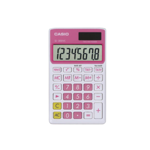Casio SL300VCPKSIH Solar Wallet Calculator with 8 Digit Display Pink
