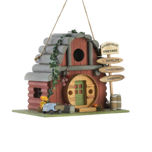 Songbird Valley 10018896 Vintage Winery Log Cabin Style Bird House Songbird Valley