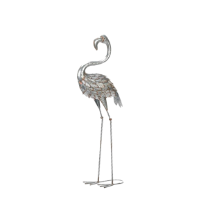 Summerfield Terrace 10018785 Galvanized Metal Flamingo Statue 38 inches