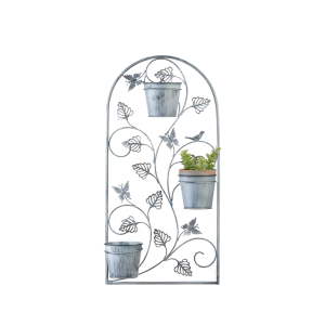 Summerfield Terrace 10018891 Butterfly Trellis Wall Planter with Metal Pots