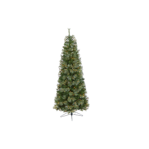 Nearly Natural T1445 6.5ft Cashmere Slim Artificial Christmas Tree With 350 Warm White Lights 
