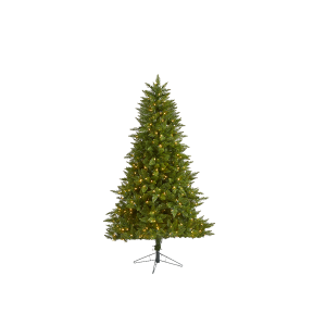 Nearly Natural T1455 6.5 Ft Vermont Spruce Artificial Christmas Tree With 450 Warm White Multifunction LED Lights With Instant Connect Technology And 984 Bendable Branches