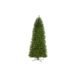 Nearly Natural T1605 9ft Slim Green Mountain Pine Artificial Christmas Tree With 600 Clear LED Lights