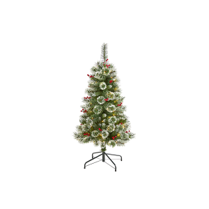 Nearly Natural T1626 4ft Frosted Swiss Pine Artificial Christmas Tree