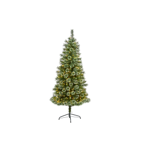 Nearly Natural T1635 6ft Wisconsin Slim Snow Tip Pine Artificial Christmas Tree