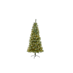 Nearly Natural T1636 7ft Wisconsin Slim Snow Tip Pine Artificial Christmas Tree
