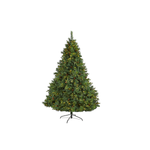 Nearly Natural T1683 7ft West Virginia Full Bodied Mixed Pine Artificial Christmas Tree With 450 Clear LED Lights 