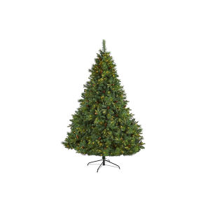 Nearly Natural T1684 7.5ft West Virginia Full Bodied Mixed Pine Artificial Christmas Tree With 600 Clear LED Lights 