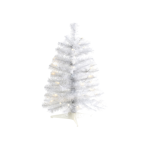 Nearly Natural T1698 2ft White Artificial Christmas Tree With 35 LED Lights 