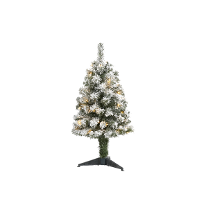 Nearly Natural T1737 3ft Flocked West Virginia Fir Artificial Christmas Tree With 50 Clear LED Lights