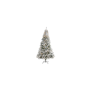 Nearly Natural T1742 8ft Flocked West Virginia Fir Artificial Christmas Tree With 500 Clear LED Lights