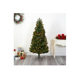 Nearly Natural T1776 6 Ft Rocky Mountain Spruce Artificial Christmas Tree