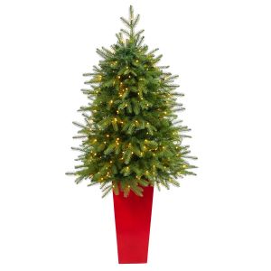 Nearly Natural T2269 4.5Ft Virginia Fir Artificial Christmas Tree With 100 Clear Lights
