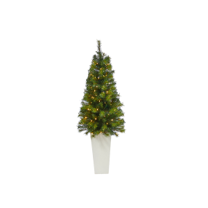 Nearly Natural T2301 57In Green Valley Pine Artificial Christmas Tree With 100 Warm White LED Lights