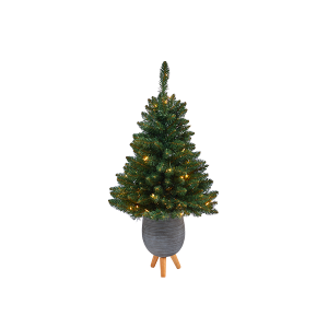 Nearly Natural T2335 3.5 ft Northern Rocky Spruce Artificial Christmas Tree In Gray Planter With Stand
