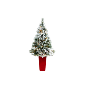 Nearly Natural T2424 5 Ft Flocked Oregon Pine Artificial Christmas Tree 