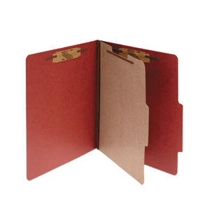 ACCO ACC16034 Pressboard Classification Folders 1 Divider Legal Size Earth Red 10/Box
