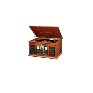 Innovative Technology VTA-200B-ESP 6-in-1 Nostalgic Bluetooth Record Player with 3-speed Turntable